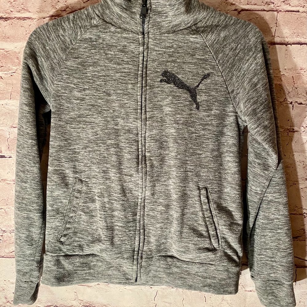 PUMA KIDS GRAY JACKET SIZE 12-14 WITH FULL ZIP